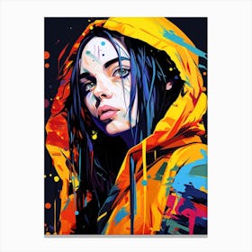 Billie Eilish Pop Art Abstract 6 Canvas Print