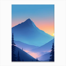 Misty Mountains Vertical Composition In Blue Tone 36 Canvas Print