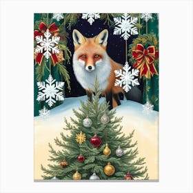 William Morris Christmas Fox 2 Canvas Print