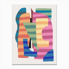 Abstract Stripe Minimal Collage 17 Canvas Print