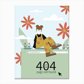 404 Page Not Found Error Failure Stress Mistake Canvas Print