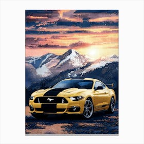 Ford Mustang At Sunset Canvas Print