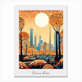 Poster Of Buenos Aires, Illustration In The Style Of Pop Art 4 Canvas Print
