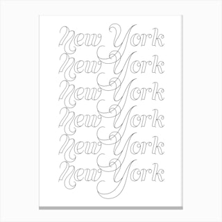 New York Word Outline 2 Canvas Print