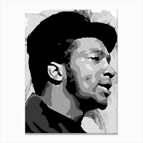 Fred Hampton Activist in Grayscale Digital Oil Painting Canvas Print
