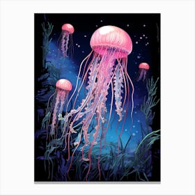 Box Jellyfish Pencil Drawing 2 Canvas Print