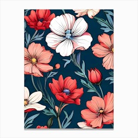 Seamless Floral Pattern 10 Canvas Print