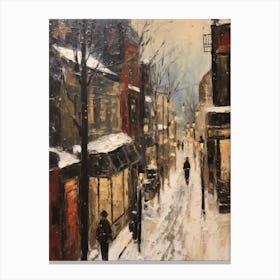 Vintage Winter Painting Oslo Norway 1 Canvas Print