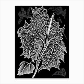 Patchouli Leaf Linocut Canvas Print