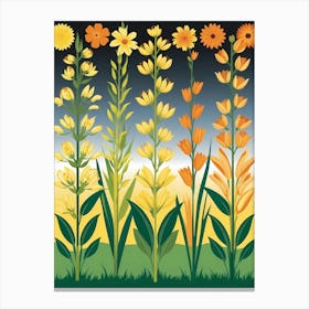 Wildflowers Vector Canvas Print