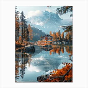 Autumn Lake In The Alps Canvas Print