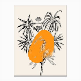 Tropical Tree Orange Canvas Print