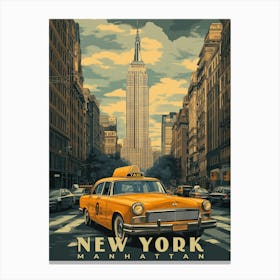 New York City Vintage Travel Poster 1 Canvas Print