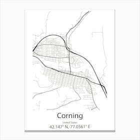 Corning,United States Minimalist Map 1 Canvas Print