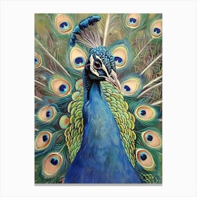 Peacock Pastel Watercolour 1 Stampe su tela