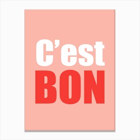 Cest Bon Pink And Red Canvas Print