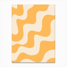 Yellow And White Wavy Pattern 1 Leinwandbild