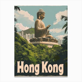 Aihrgdesign A Mid Century Modern Travel Poster For Hong Kong 1 Canvas Print