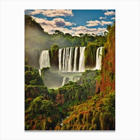 Iguazú Falls National Park Brazil Vintage Poster Canvas Print