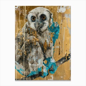 Gibbon Gold Effect Collage 4 Canvas Print