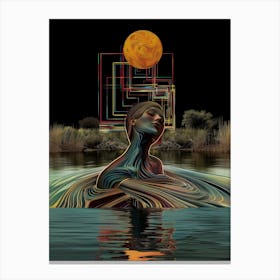 River, woman, mystical, "Out Of The Water" Canvas Print