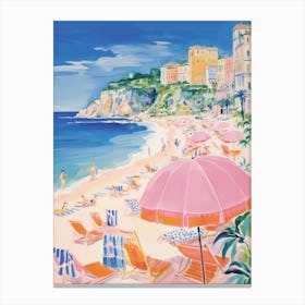 Tropea, Calabria   Italy Beach Club Lido Watercolour 1 Canvas Print