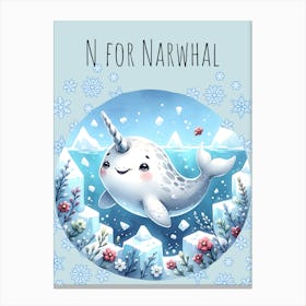 N For Narwal Nursery Canvas Print