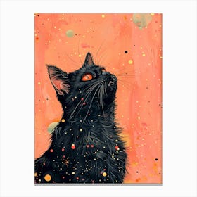 Black Cat In Space 6 Canvas Print