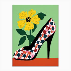 A Woman's Journey in Floral Footwear 1 Canvas Print