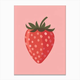 Strawberry On A Pink Background Canvas Print