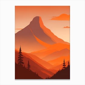 Misty Mountains Vertical Composition In Orange Tone 229 Canvas Print