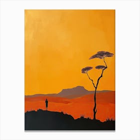 Sunset In The Savannah, Africa 1 Canvas Print