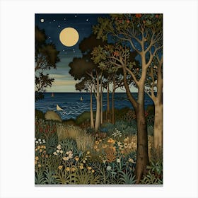 William Morris Moonlight In The Woods 38 Canvas Print