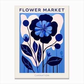 Blue Flower Market Poster Carnation 6 Canvas Print