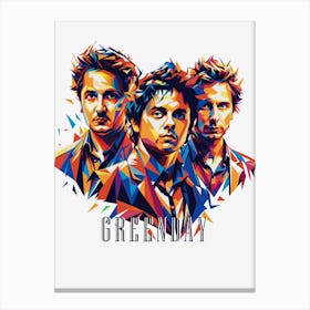 Greenday 07 Portrait Music Icon Style WPAP Pop Art Canvas Print