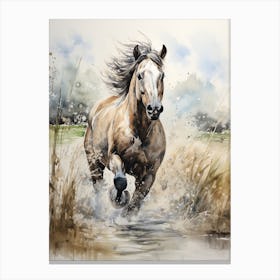 A Horse Painting In The Style Of Watercolor Painting 1 Canvas Print