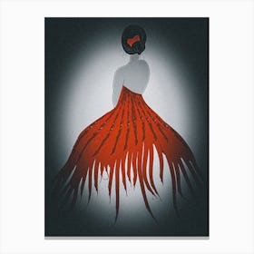 Woman In A Red Dress Canvas Print