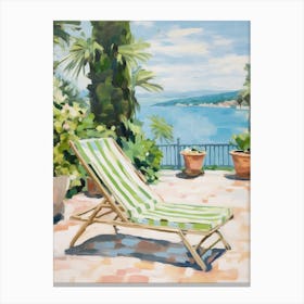 Sun Lounger By The Pool In Dubrovnik Croatia Canvas Print