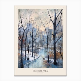 Winter City Park Poster Central Park New York City 3 Canvas Print