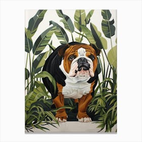 Bulldog In The Jungle Canvas Print