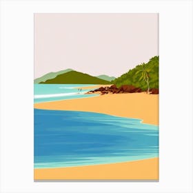 Trunk Bay Beach Us Virgin Islands Midcentury Canvas Print