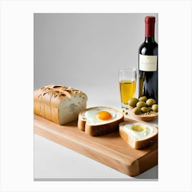 Bread And Olives Canvas Print