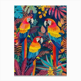 Tropical Parrots Canvas Print