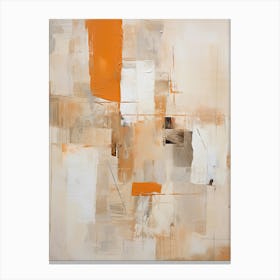 Orange And Brown Abstract Raw Painting 1 Canvas Print