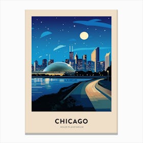 Adler Planetarium 4 Chicago Travel Poster Canvas Print