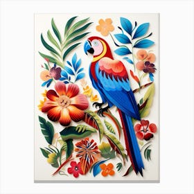 Scandinavian Bird Illustration Macaw 2 Canvas Print