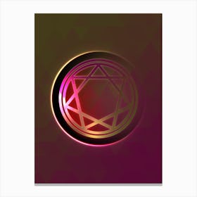 Geometric Neon Glyph on Jewel Tone Triangle Pattern 113 Canvas Print