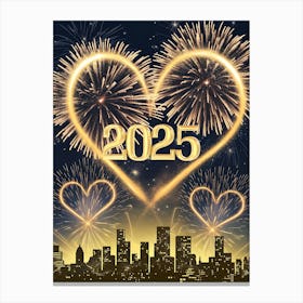 Happy New Year 2025 Canvas Print