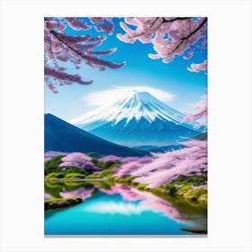 Mt Fuji Mount Fuji Japan Beautiful Lake Landscape Canvas Print