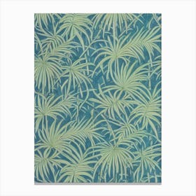 Feather Palm tree Vintage Botanical Canvas Print